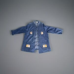 Vintage Passion Denim Cat Chore Jacket Shirt Embroidered Kittens Sz XL Cotton